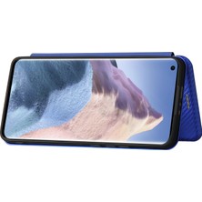 4U Sky Xiaomi Mi 11 Ultra-Mavi Için Otomatik Emilmiş Karbon Fiber Doku Stand Kapağı (Yurt Dışından)