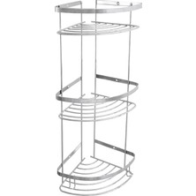 Decordem Banora Basic 3 Raflı Köşe Duş Rafı,şampuanlık, Krom