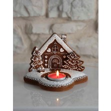 Paşabahçe Gingerbread House Tealight Polyresin Mumluk