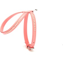 Colezium Swarovski Taşlı Deri Köpek Göğüs Tasması 1,2 x 21 x 30 cm Pembe