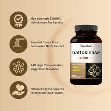 Naturebell Nattokinase 400 mg 8000 Fu Naturel Enzyme From Natto Extract 240 Kapsül Büyük Boy