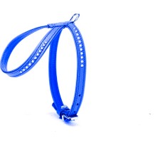 Colezium Swarovski Taşlı Deri Köpek Göğüs Tasması 1,2 x 29 x 40 cm Mavi