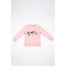 Adisia Kız Bebek Uzun Kollu Kuş Nakışlı Sweatshirt