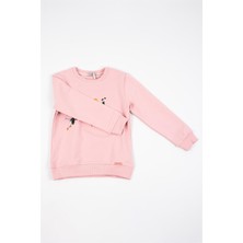 Adisia Kız Bebek Uzun Kollu Kuş Nakışlı Sweatshirt