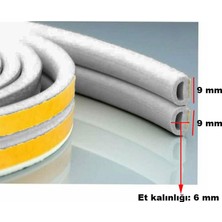 Badem10 Yapışkanlı 1x2=2 Metre (GRİ) Kapı Pencere Bandı Fitili Soğuk İzolasyon Kauçuk Bantları