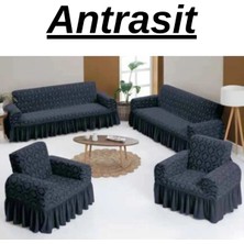 E Bahar Jakarlı 3+3+1+1 Koltuk Takımı Örtüsü. Lastikli, Esnek, Yıkanabilir Koltuk, Kanepe, Çekyat Kılıfı