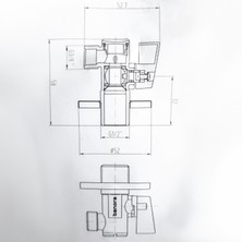 Decordem Banora 2'li 90 Derece Filtreli Ara Musluk, Taharet Musluğu,1/2 -3/8 ,paslanmaz Pirinç,krom