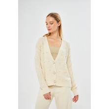 AS Anita Store Inci Işlemeli Saç Örgü Detaylı Triko Hırka