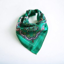 Als Accessories Kadın Yeşi Renk Çok Desenli %100 Cotton Bandana