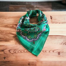 Als Accessories Kadın Yeşi Renk Çok Desenli %100 Cotton Bandana