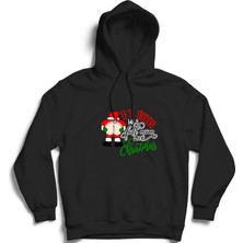 The Fame Noel Baba, Dolunay, Full Moon, Christmas, Yeni Yıl, Yılbaşı Kapüşonlu Sweatshirt Hoodie