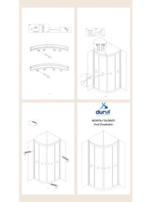 Durul Duşakabin 90x90 cm Oval Seffaf 5 mm h.190
