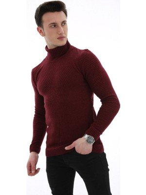 Boğazlı Bordo Kazak