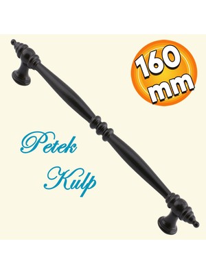 Badem10 Petek Mobilya Mutfak Dolabı Çekmece Dolap Kapak Kulpu Düz Metal Kulp Kulbu Kulpu Ayder 160 mm Siyah