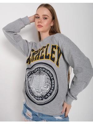 Çtn Brkly Gri Içi Şardonlu Yuvarlak Yaka Uzun Sweatshirt