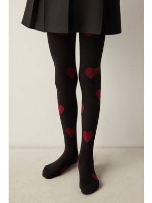 Penti Pretty Dark Love Siyah Külotlu Çorap