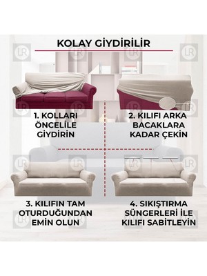 Riselerhome Balpeteği 3+3+1+1  lastikli kanepe örtüsü | lastikli koltuk örtüsü | koltuk kılıfı takımı