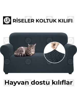 Riselerhome Lastıklı Esnek Koltuk Kanepe Kılıfı Takımı Çekyat Örtüsü  (3+3+1+1 ) Takım