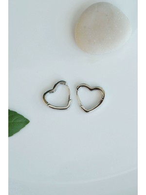 Sacce Scarves&Accessories Kalp Model Mini Küpe Gümüş Renkli