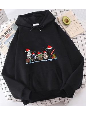 Populus Star Wars Happy New Year Kapşonlu Sweatshirt