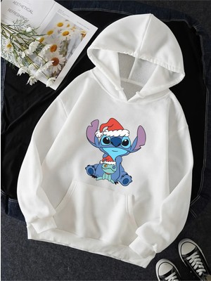 Populus Stitch Yılbaşı Kapşonlu Sweatshirt