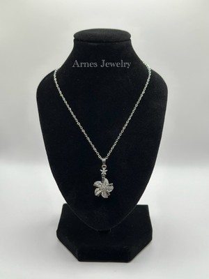 Arnes Jewelry Çelik Çiçek Figürlü Döner Başlıklı Kolye