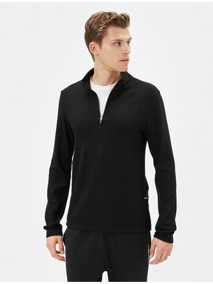 Koton Spor Sweatshirt Yarım Fermuarlı Telefon Cebi Detaylı