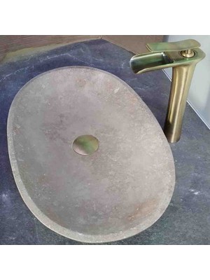 Sipahi Marble Noche Traverten Elips Lavabo