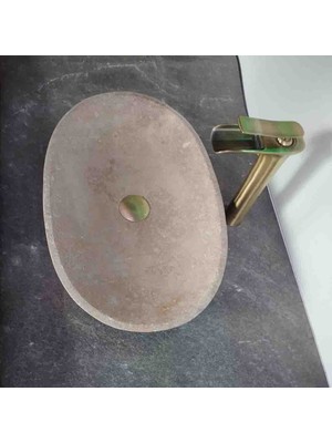 Sipahi Marble Noche Traverten Elips Lavabo