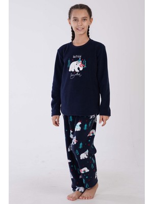 Vienetta Kız Çocuk Polar Uzun Kol Pijama Takım