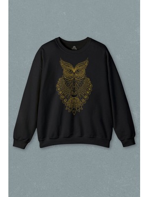 So Cool Owl Baykuş Silüeti.calligraphy Çizim Baskılı Sweatshirt