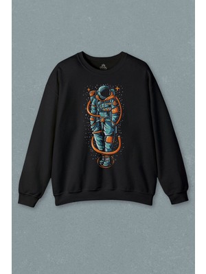 So Cool Uzayda Elleri Cebinde Astronot Cosmos Space Nasa Baskılı Sweatshirt