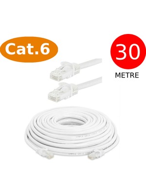 Tek-İş Cat6 Network Internet Ethernet Bilgisayar Kablosu RJ45 - RJ45 30 Metre Patch Kablo