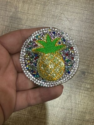 Gönülden Tasarım 6x6 cm Ütü Ile Yapışan Ananslı Taşlı Arma Yama Dikiş Hobi Aksesuarı