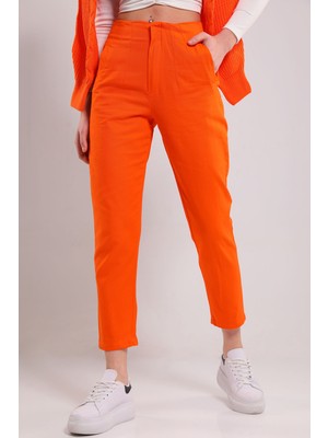 Julude Orange Kadın Boru Paça Pantolon P-00001659