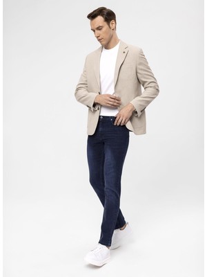 Süvari Slim Fit Bej Erkek Armürlü Ceket CT2021600292