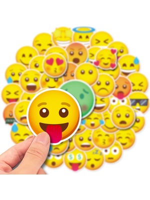 Fsfeng Komik Emoji Çıkartmaları, 50'li Set, Suya Dayanıklı ve Uv'ye Dayanıklı, Tüm Cihazlarınız Için Harika (Yurt Dışından)