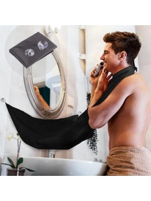 Magic Lady Saç Sakal Kesme Traş Önlüğü Örtüsü Evde Traş Önlük Vantuzlu Siyah