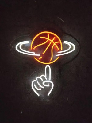 Sanec Basketbol Topu Neon Tabela Neon Yazı Dekoratif Aydınlatma