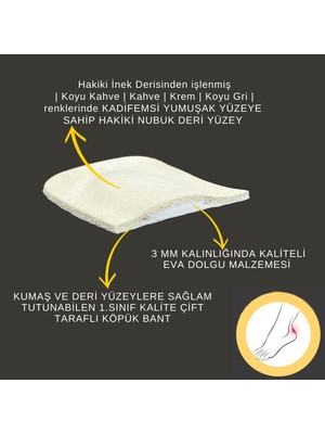 Foottab Ayakkabı Içi Topuk Arkası Koruyucu Deri Ped, Kendinden Yapışkanlı Topuk Vurması Önleyici,1 Çift