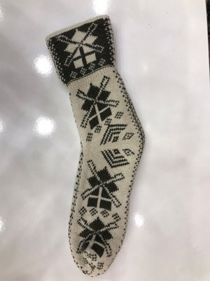 Teknoo Kışlık Kilim Motifli Sıcak Tutan Örgü Yün Ünisex Çorap 37