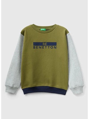 Benetton Erkek Bej Sweatshırt 3EB5C10EJ
