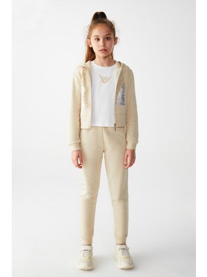 NK 08-14 Yaş Kız Çocuk Vizon Renk Plants Takım