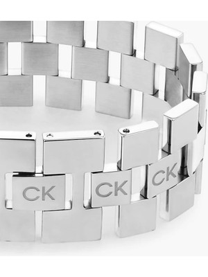 Calvin Klein Kadın Metalik Gri Çelik Bileklik – CKJ35000243