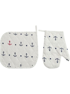 Menderes Home Cotton Collection Döşemelik Tutacak+Eldiven Nile