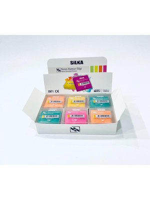 Silka Renkli Hamur Silgi 12'li ( 1 Paket )