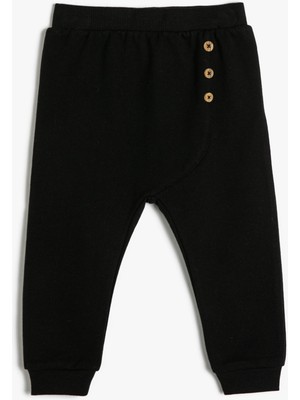 Koton Jogger Eşofman Altı Düğme Detaylı Beli Lastikli Pamuklu