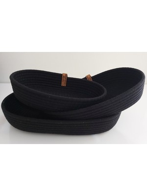 Home Decors By Özlem 3'lü Oval Hasır Sepet Düzenleyici Organizer Dekorasyon HEDIYELIK-31X18X5/26X16X5/22X15X5