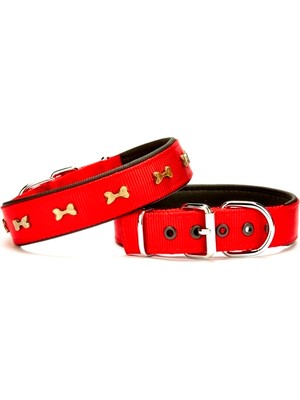 Colezium Softlu Dokuma Köpek Boyun Tasması 3 x 55 cm Kırmızı