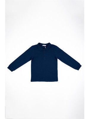 Adisia Erkek Bebek Polo Yaka Lacivert Sweatshirt